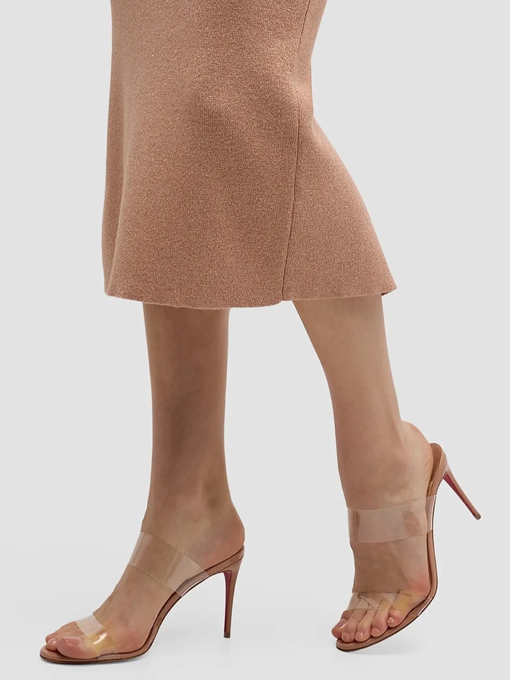 Christian Louboutin Just Nothing
85 mm Mules - Patent leather and TPU - Blush 10